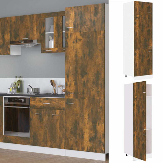 vidaXL Refrigerator Cabinet "Lyon" Smoked Oak 60x57x207 cm