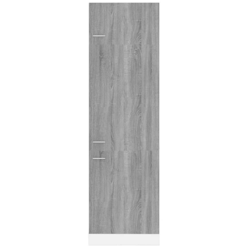 vidaXL Refrigerator Cabinet Lyon Grey Sonoma 60x57x207 cm Engineered Wood