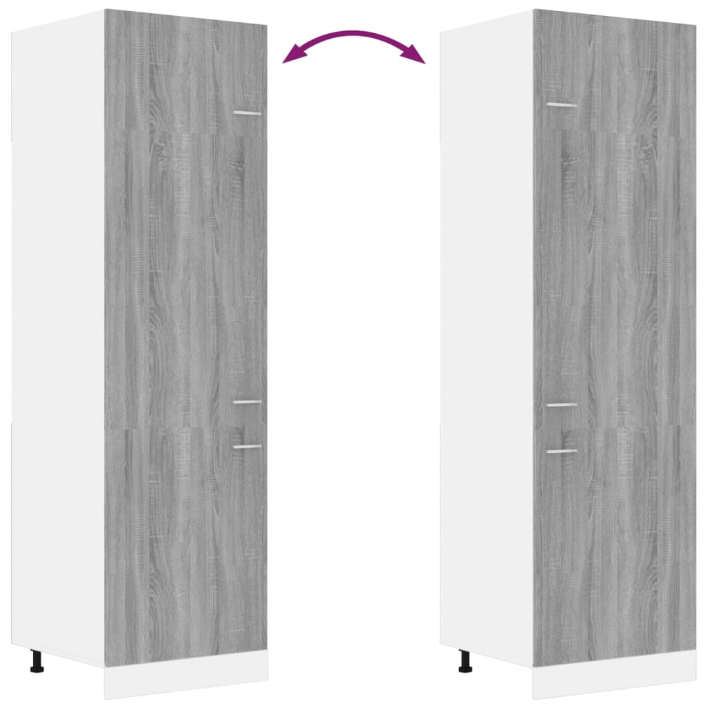 vidaXL Refrigerator Cabinet Lyon Grey Sonoma 60x57x207 cm Engineered Wood