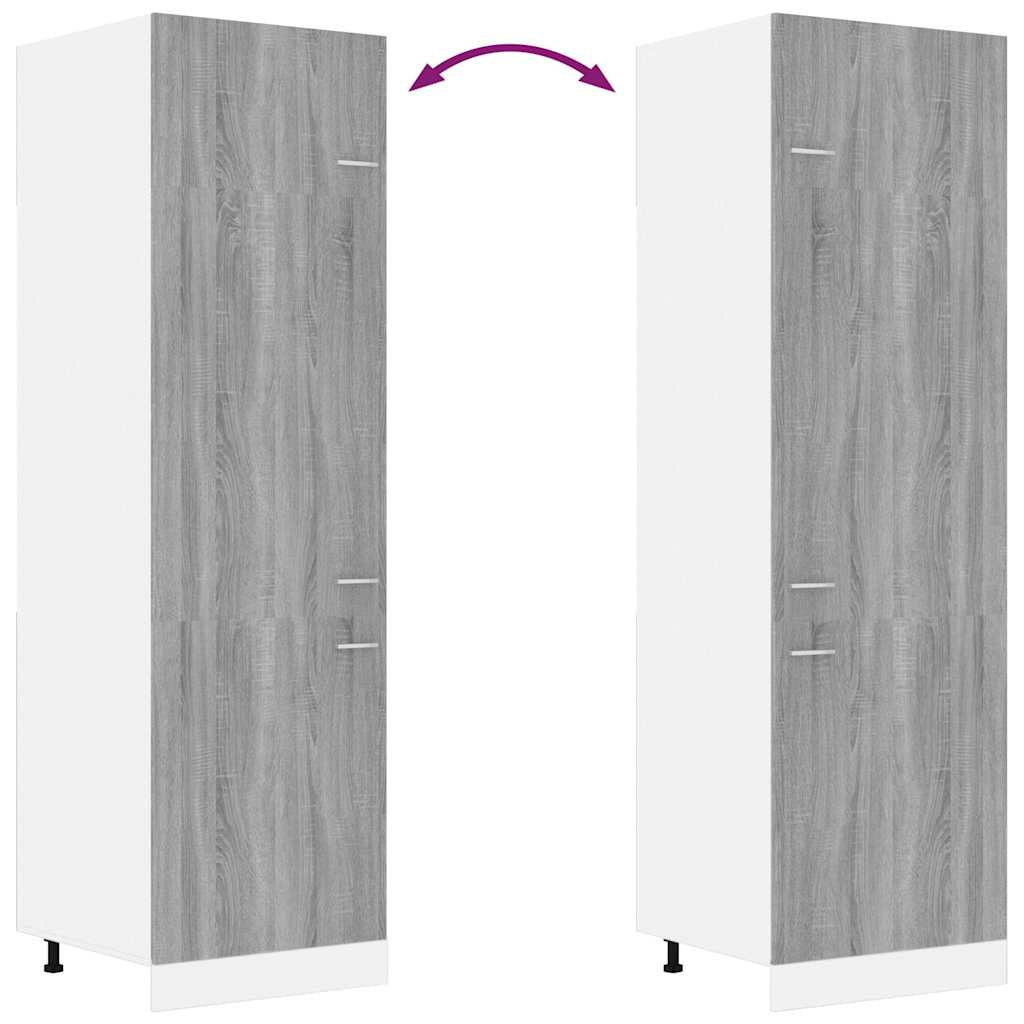 vidaXL Refrigerator Cabinet "Lyon" Grey Sonoma 60x57x207 cm