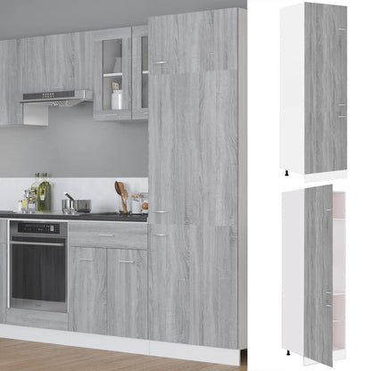 vidaXL Refrigerator Cabinet Lyon Grey Sonoma 60x57x207 cm Engineered Wood