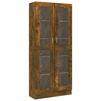 vidaXL Vitrine Cabinet Smoked Oak 82,5x30,5x185 cm Engineered Wood