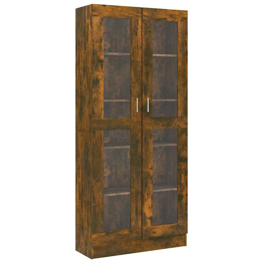 vidaXL Vitrine Cabinet Smoked Oak 82,5x30,5x185 cm Engineered Wood