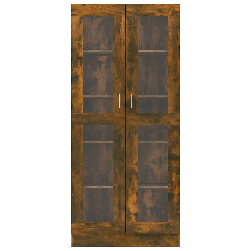 vidaXL Vitrine Cabinet Smoked Oak 82,5x30,5x185 cm Engineered Wood