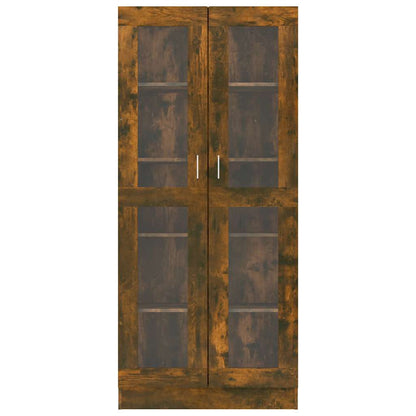 vidaXL Vitrine Cabinet Smoked Oak 82,5x30,5x185 cm Engineered Wood