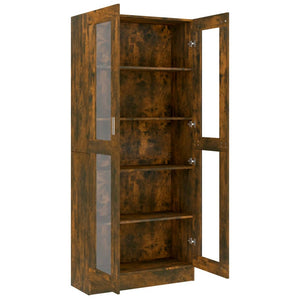 vidaXL Vitrine Cabinet Smoked Oak 82.5x30.5x185.5 cm Engineered Wood