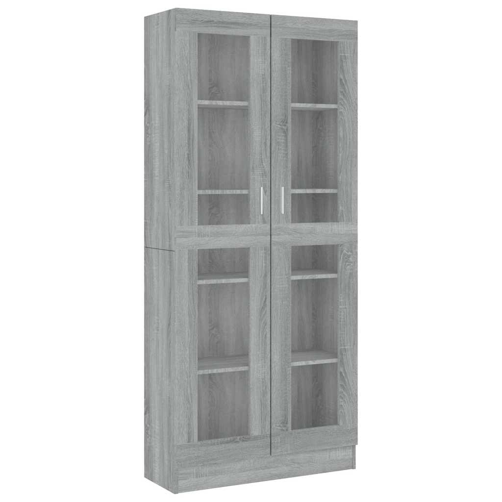 vidaXL Vitrine Cabinet Grey Sonoma 82,5x30,5x185 cm Engineered Wood