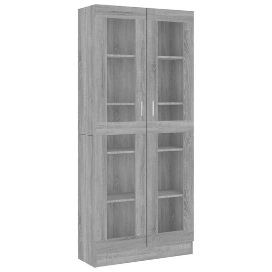 vidaXL Vitrine Cabinet Grey Sonoma 82,5x30,5x185 cm Engineered Wood