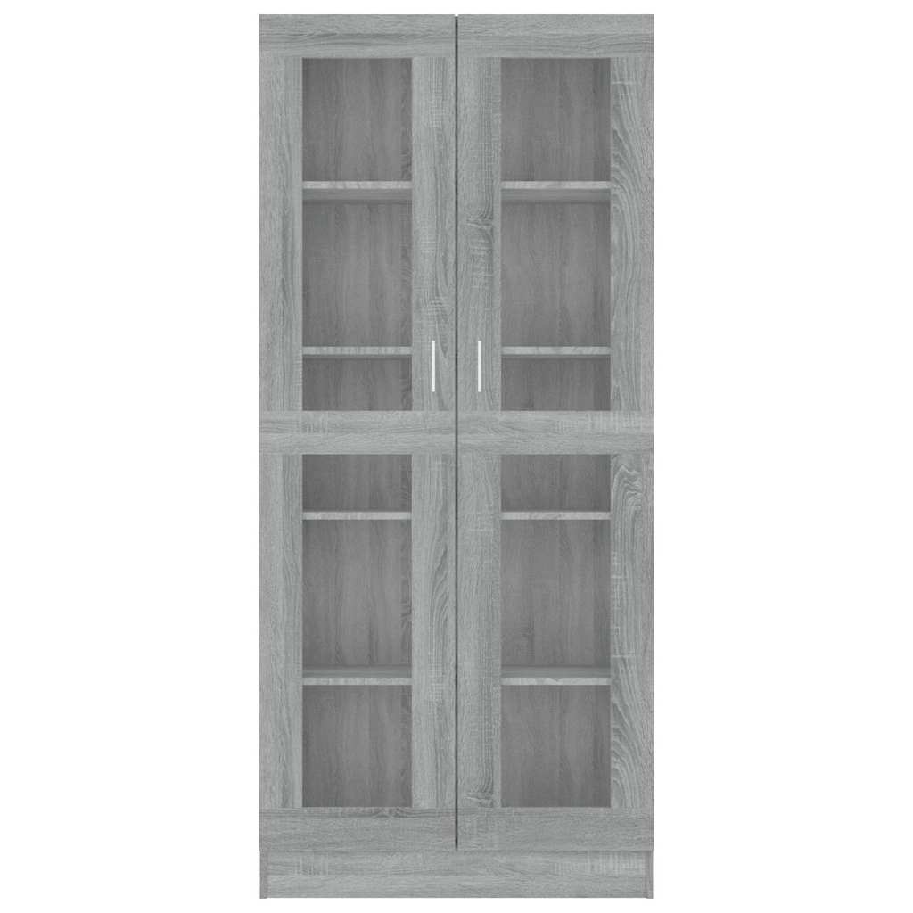 vidaXL Vitrine Cabinet Grey Sonoma 82,5x30,5x185 cm Engineered Wood