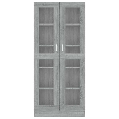vidaXL Vitrine Cabinet Grey Sonoma 82,5x30,5x185 cm Engineered Wood