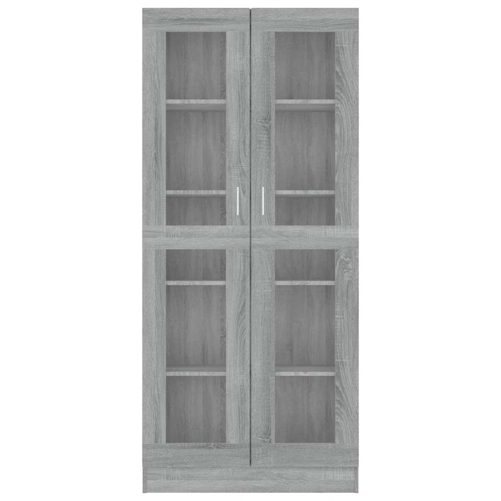 vidaXL Vitrine Cabinet Grey Sonoma 82.5x30.5x185 cm Engineered Wood