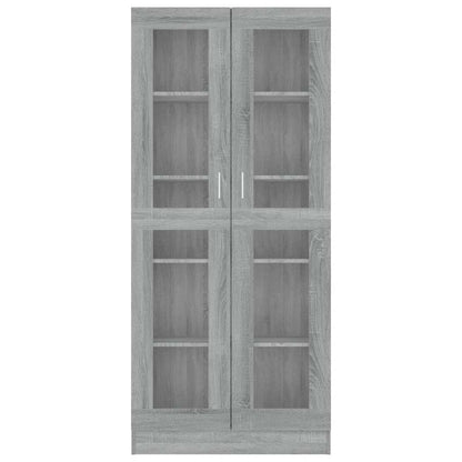 vidaXL Vitrine Cabinet Grey Sonoma 82.5x30.5x185 cm Engineered Wood