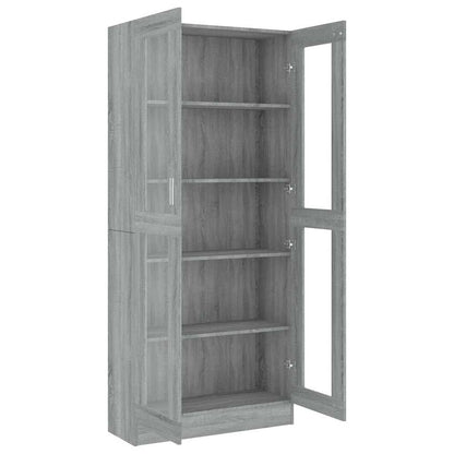 vidaXL Vitrine Cabinet Grey Sonoma 82,5x30,5x185 cm Engineered Wood