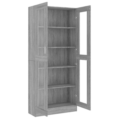 vidaXL Vitrine Cabinet Grey Sonoma 82.5x30.5x185 cm Engineered Wood