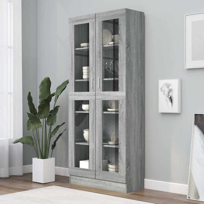 vidaXL Vitrine Cabinet Grey Sonoma 82,5x30,5x185 cm Engineered Wood