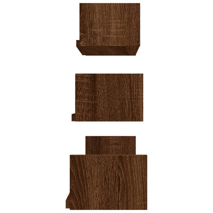 vidaXL Wall Display Shelves 3 pcs Brown Oak Engineered Wood
