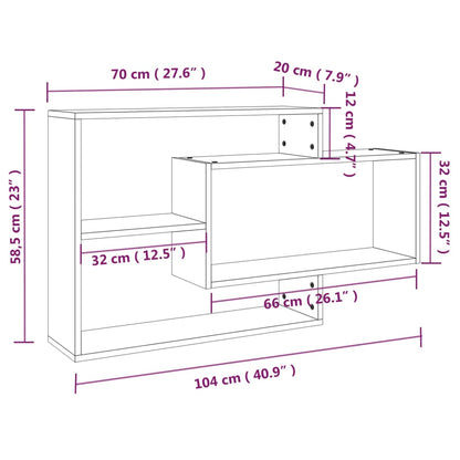 vidaXL Wall Shelf Grey Sonoma 104x20x58.5 cm Engineered Wood