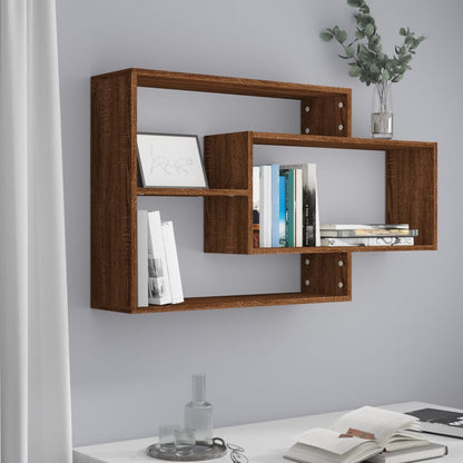 vidaXL Wall Shelf Brown Oak 104x20x58.5 cm Engineered Wood