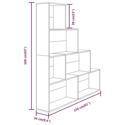 vidaXL Book Cabinet Grey Sonoma 155x24x160 cm