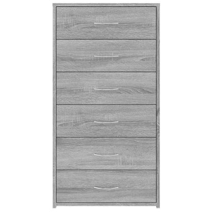 vidaXL Sideboard with 6 Drawers Grey Sonoma 50x34x96cm Engineered Wood