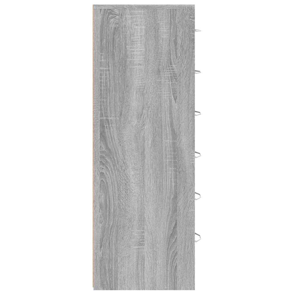 vidaXL Sideboard with 6 Drawers Grey Sonoma 50x34x96cm Engineered Wood