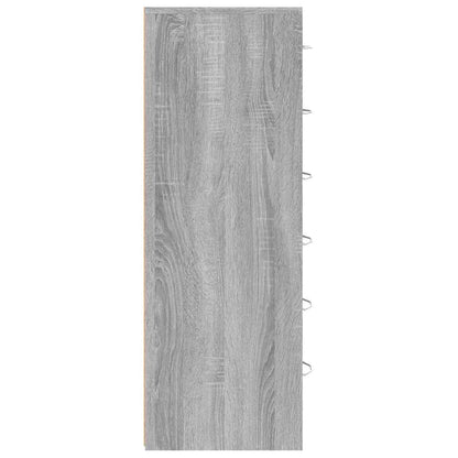 vidaXL Sideboard with 6 Drawers Grey Sonoma 50x34x96cm Engineered Wood