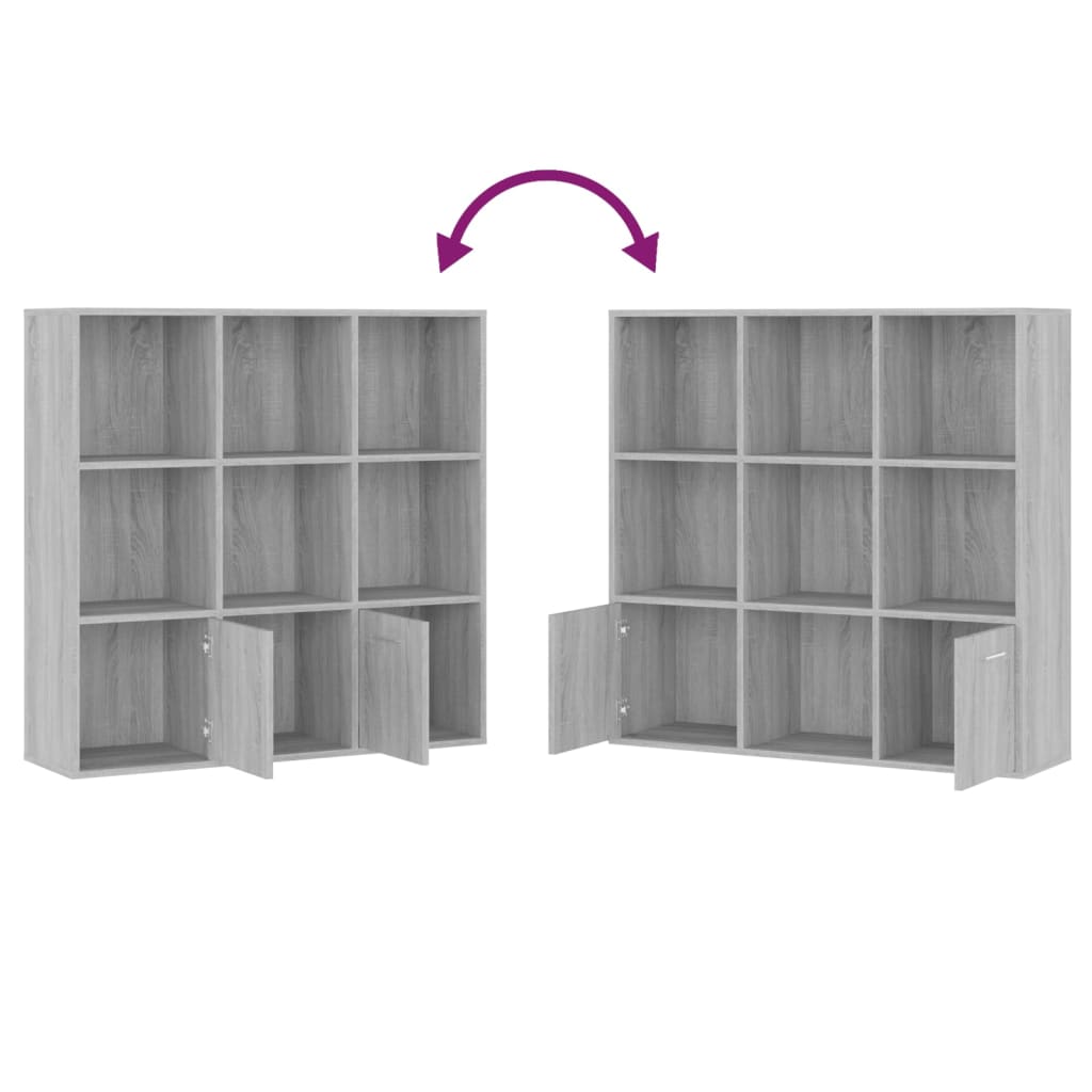 vidaXL Book Cabinet Grey Sonoma 98x30x98 cm
