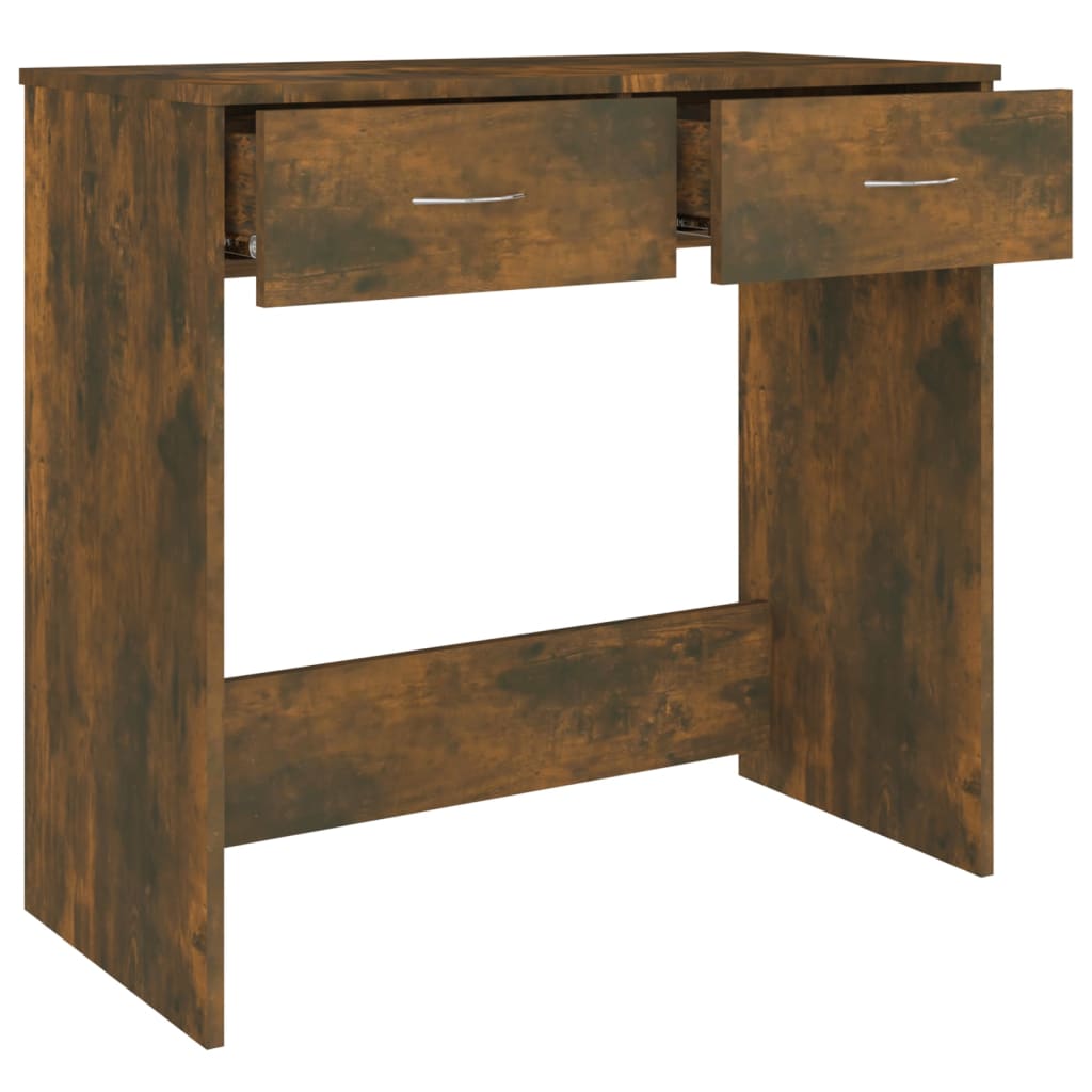 vidaXL Desk Smoked Oak 80x40x75 cm Engineered Wood