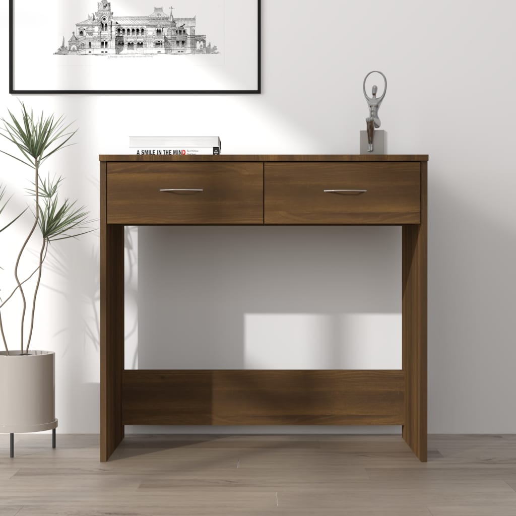 vidaXL Desk Brown Oak 80x40x75 cm Engineered Wood
