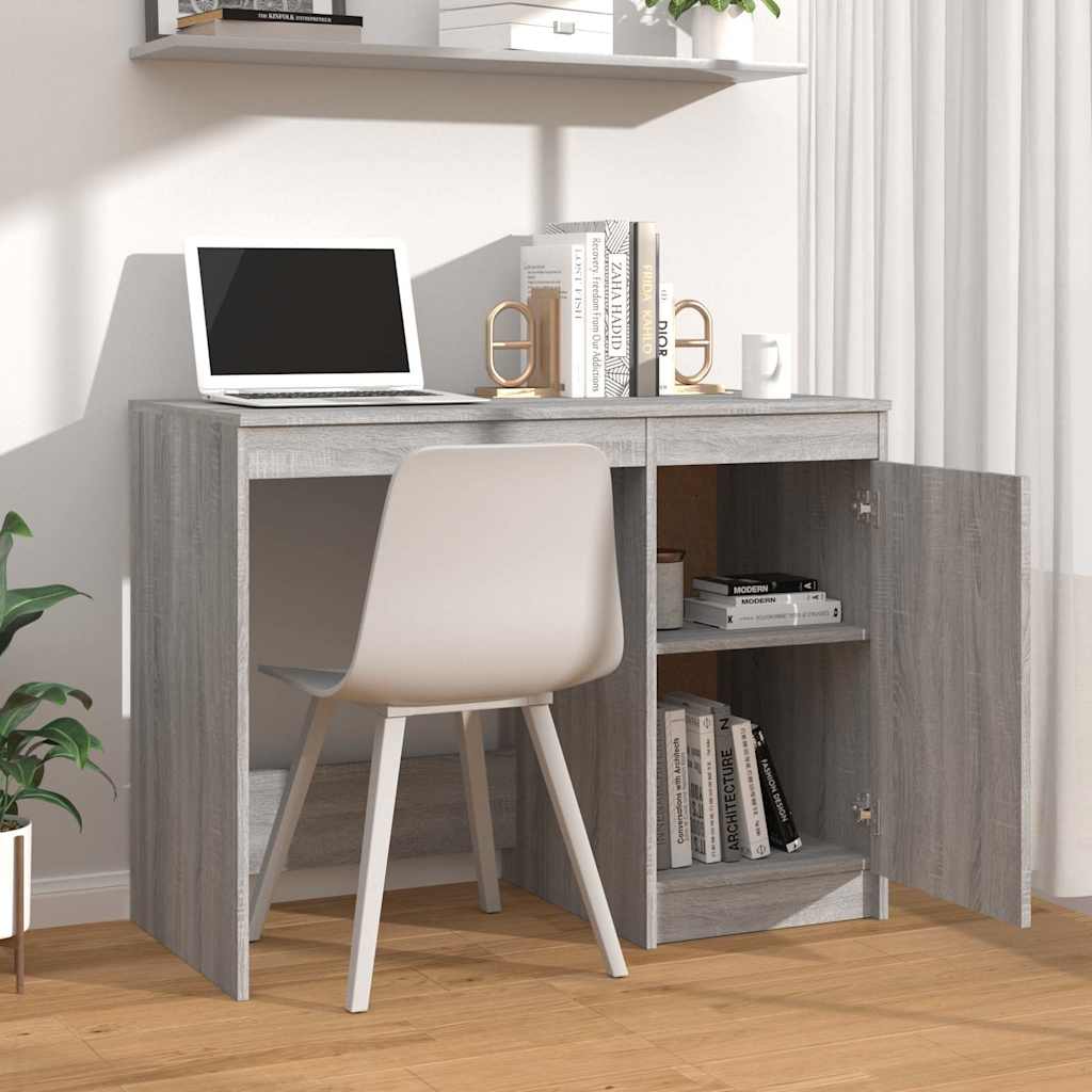 vidaXL Desk Grey Sonoma 100x50x76 cm Engineered Wood