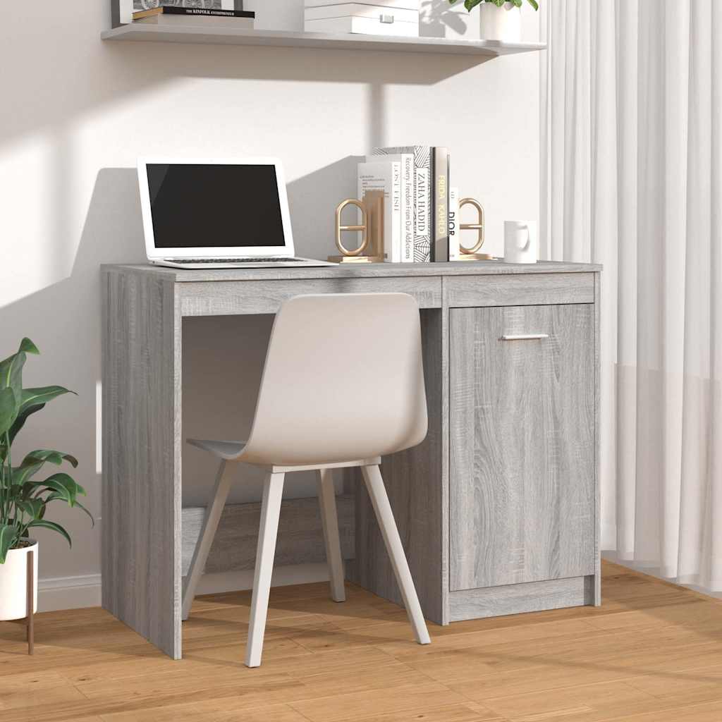 vidaXL Desk Grey Sonoma 100x50x76 cm Engineered Wood