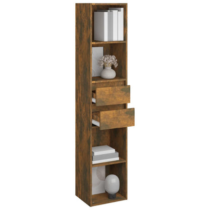 vidaXL Book Cabinet Smoked Oak 36x30x171 cm Engineered Wood