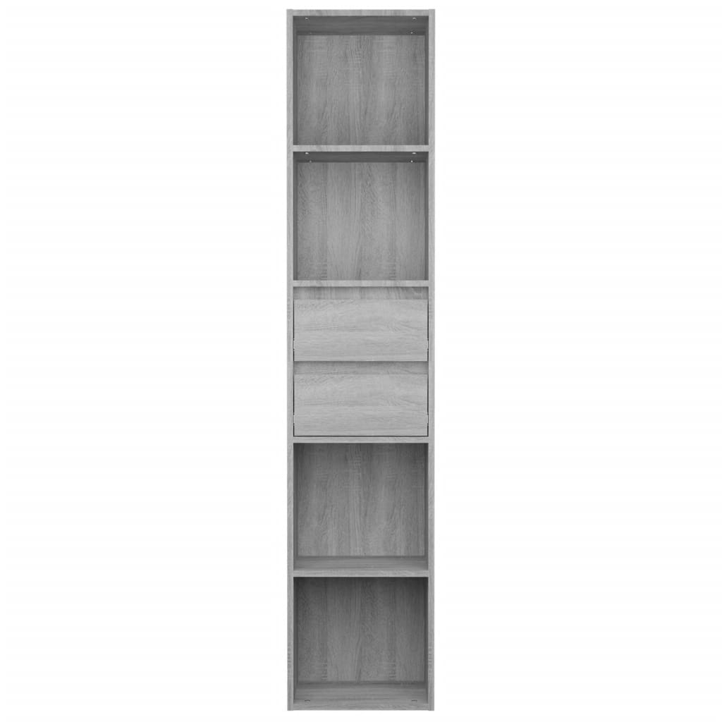 vidaXL Book Cabinet Grey Sonoma 36x30x171 cm Engineered Wood