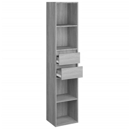 vidaXL Book Cabinet Grey Sonoma 36x30x171 cm Engineered Wood