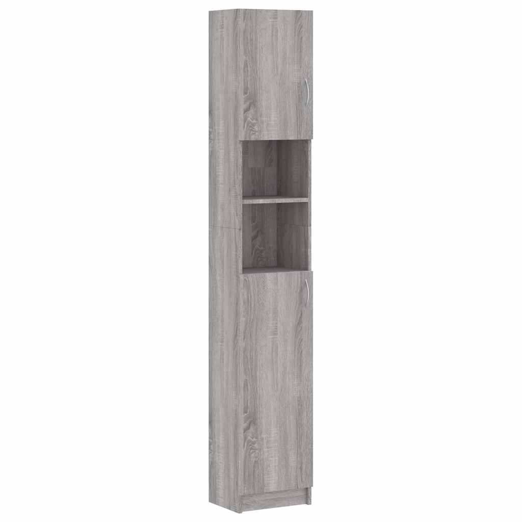 vidaXL Bathroom Cabinet Grey Sonoma 32x25,5x190 cm Engineered Wood