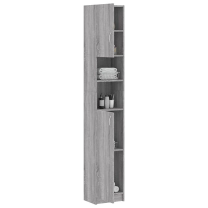 vidaXL Bathroom Cabinet Grey Sonoma 32x25,5x190 cm Engineered Wood