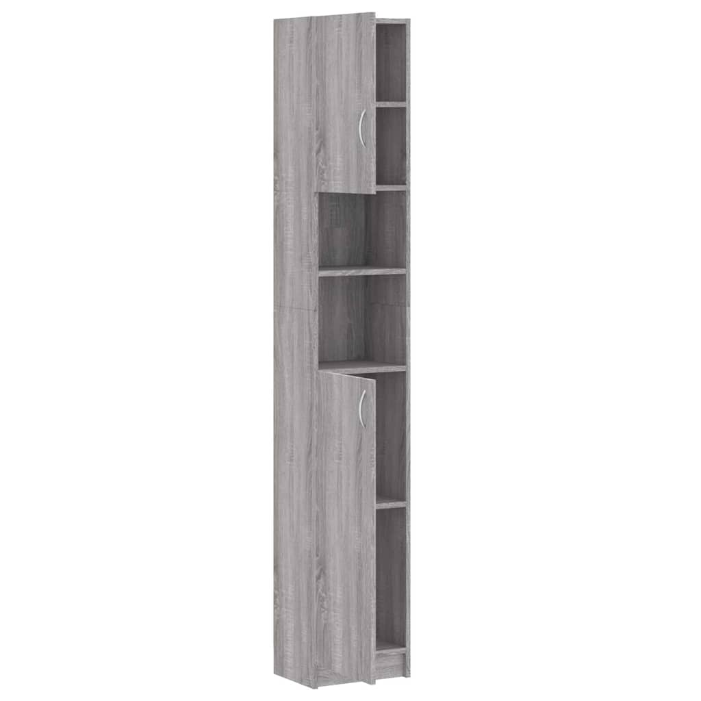 vidaXL Bathroom Cabinet Grey Sonoma 32x25,5x190 cm Engineered Wood