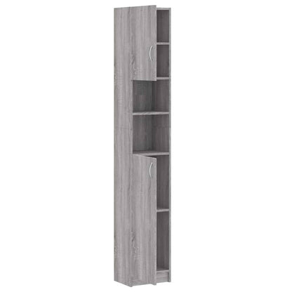 vidaXL Bathroom Cabinet Grey Sonoma 32x25,5x190 cm Engineered Wood