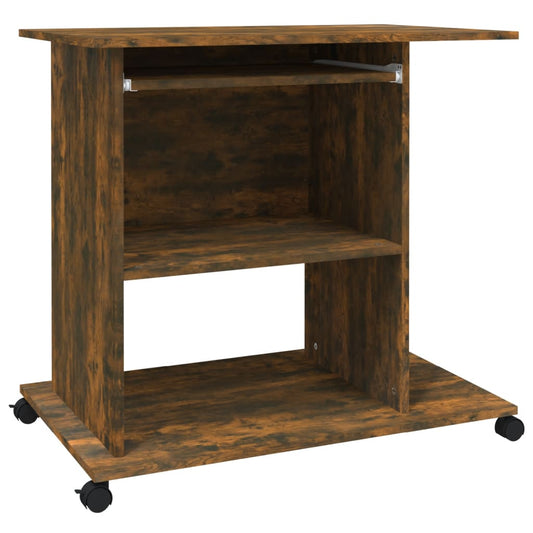 815543 vidaXL Computer Desk Smoked Oak 80x50x75 cm Engineered Wood