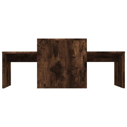 815546 vidaXL Coffee Table Set Smoked Oak 100x48x40 cm Engineered Wood