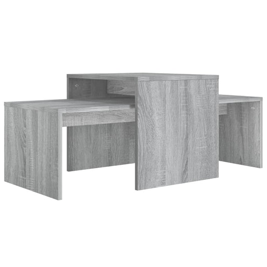 vidaXL Coffee Table Set Grey Sonoma 100x48x40 cm Engineered Wood