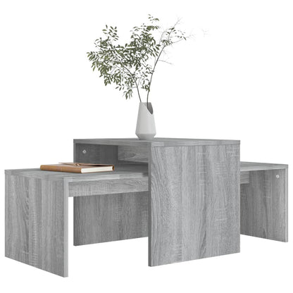 vidaXL Coffee Table Set Grey Sonoma 100x48x40 cm Engineered Wood