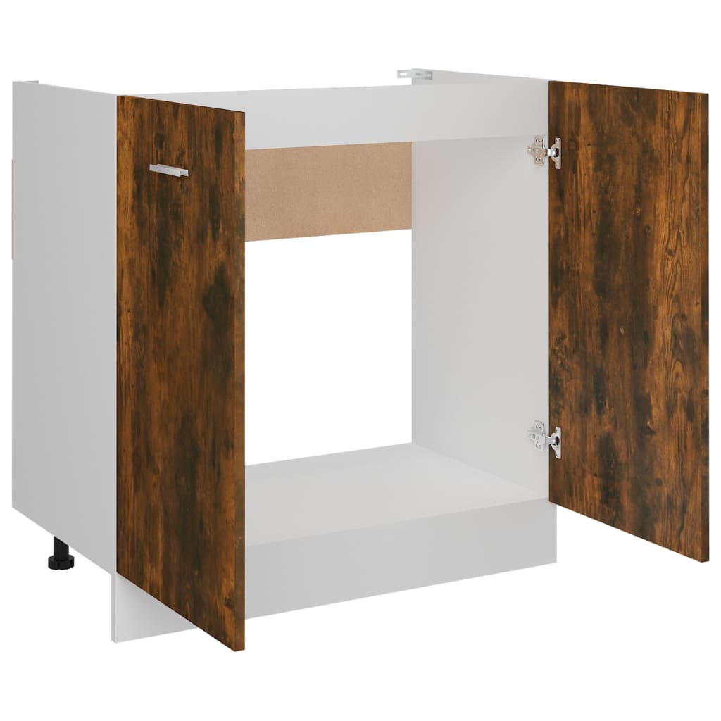 vidaXL Sink Bottom Cabinet Lyon Smoked Oak 80x46x81.5 cm Engineered Wood