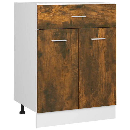 vidaXL Drawer Bottom Cabinet "Lyon" Smoked Oak 60x46x81,5 cm Engineered Wood