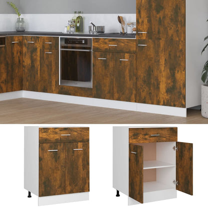 vidaXL Drawer Bottom Cabinet Lyon Smoked Oak 60x46x81.5 cm Engineered Wood