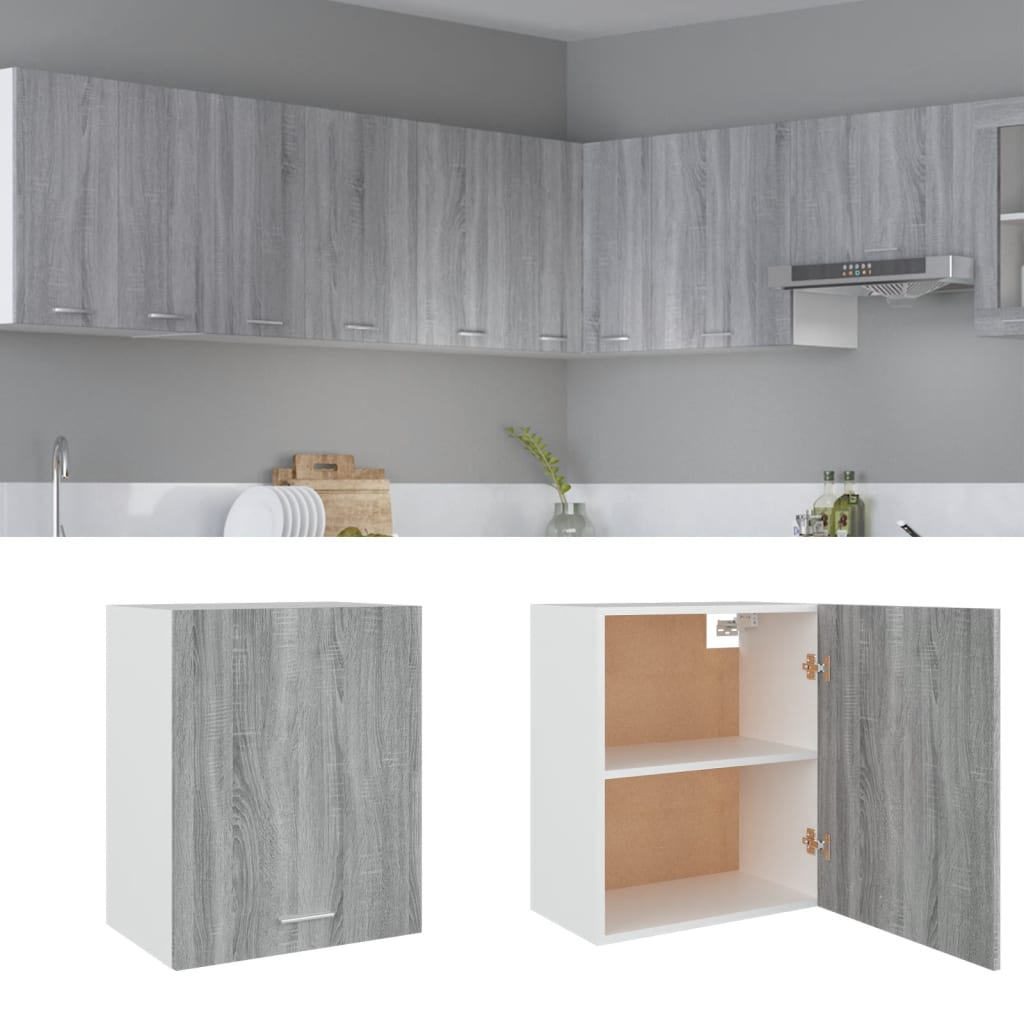 vidaXL Hanging Cabinet Lyon Grey Sonoma 50x31x60 cm Engineered Wood