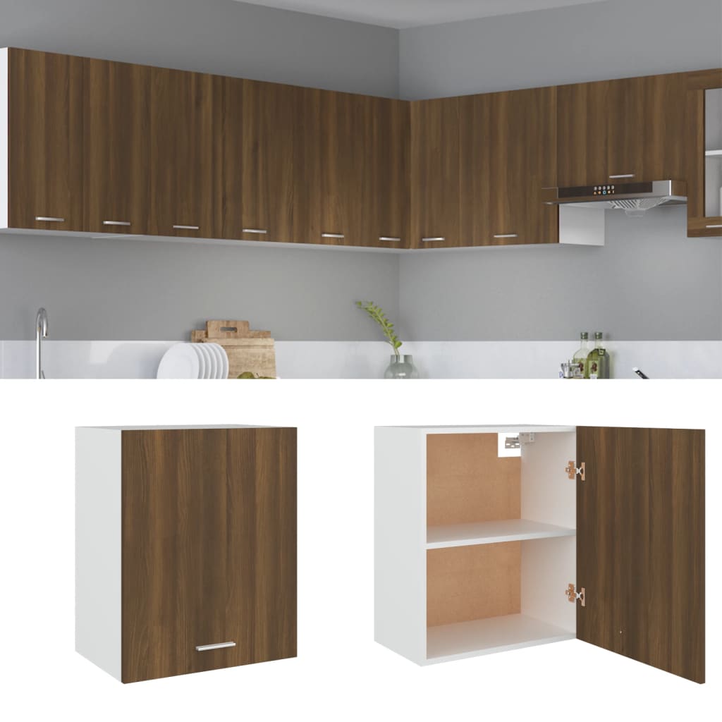 vidaXL Hanging Cabinet "Lyon" Brown Oak 50x31x60 cm Engineered Wood