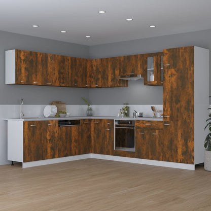 vidaXL Hanging Cabinet "Lyon" Smoked Oak 80x31x60 cm Engineered Wood