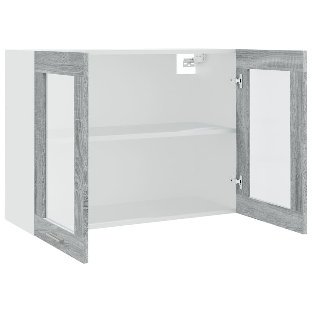 vidaXL Hanging Glass Cabinet Lyon Grey Sonoma 80x31x60 cm Engineered Wood