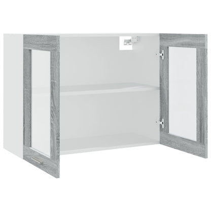 vidaXL Hanging Glass Cabinet Lyon Grey Sonoma 80x31x60 cm Engineered Wood